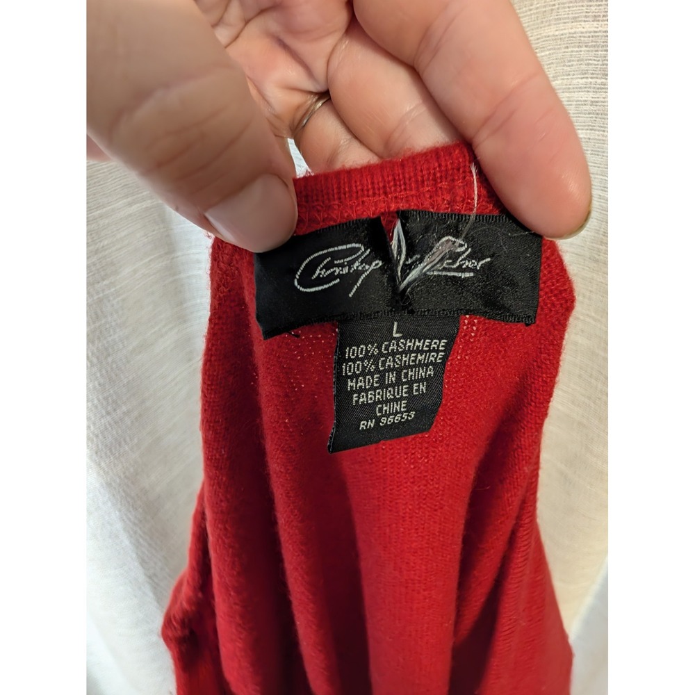 Christopher Fischer Size L Red 100% Cashmere Maxi Skirt - Picture 6 of 6